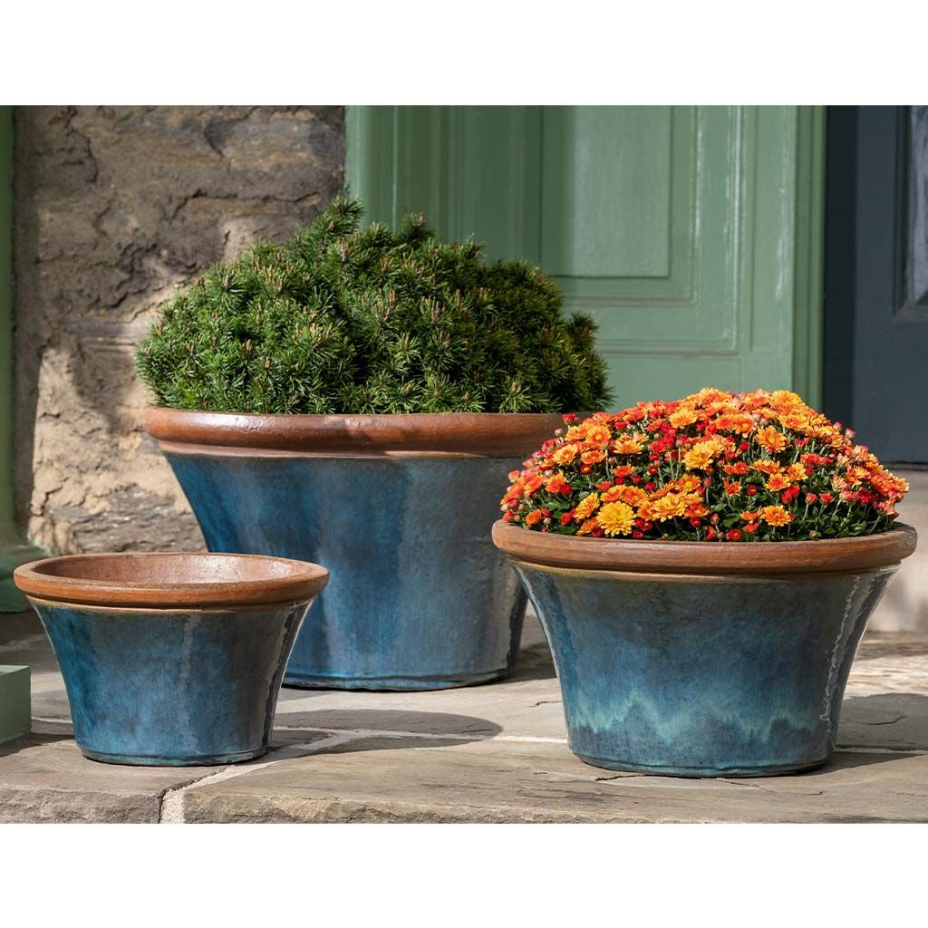 Campania Enfield Glazed Terra Cotta Planter - Nested Set of 3