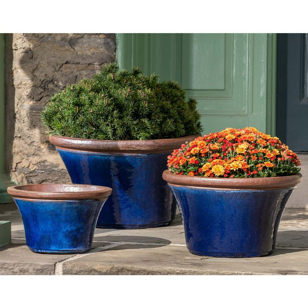 Campania Enfield Glazed Terra Cotta Planter - Nested Set of 3
