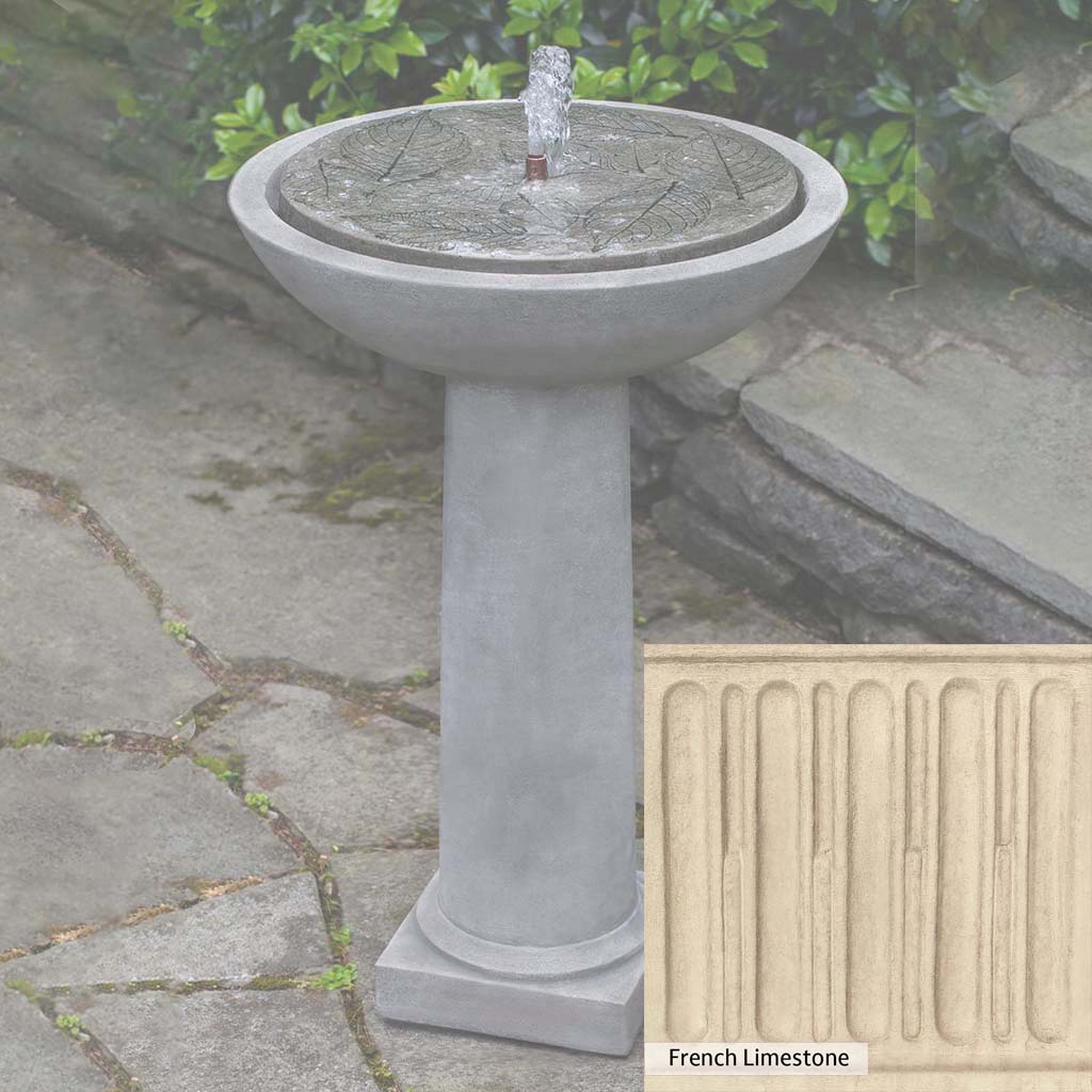 Campania International Hydrangea Leaves Birdbath Fountain