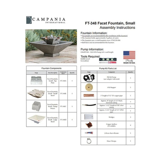 Avant-Garde Facet Fountain, Small Campania International