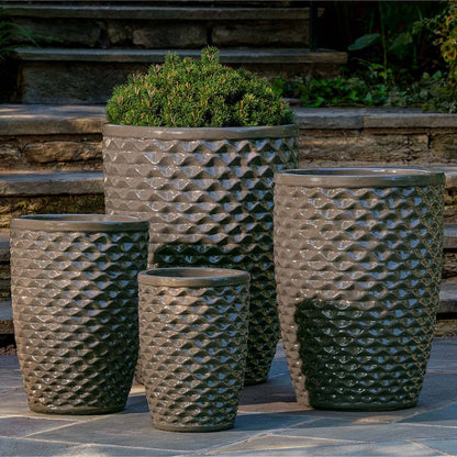 Campania Tall Honeycomb Planter Nested Set of 4 | Glazed Collection