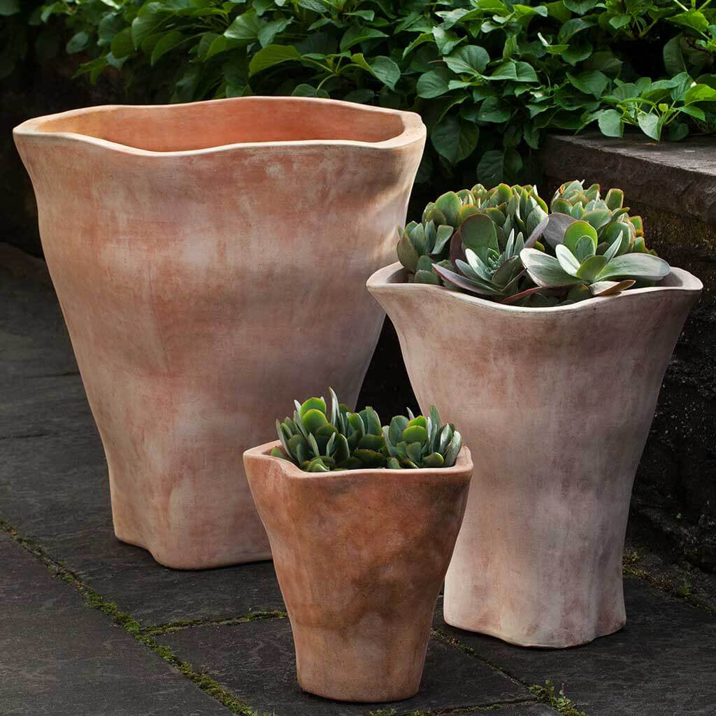 Campania Foxglove Tall Planter Set of 3 | Terra Cotta Collection