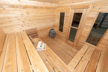 6 Person Cabin Sauna with Porch - Georgian