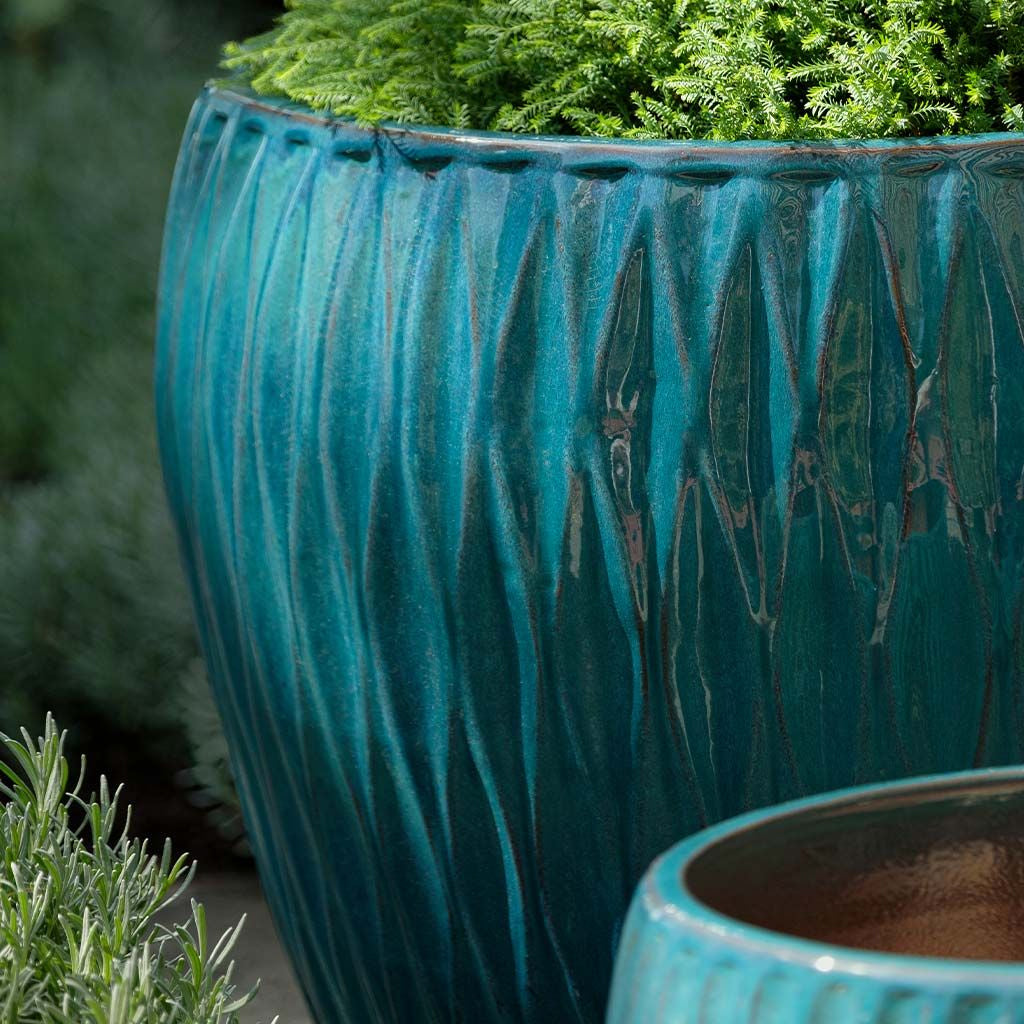 Campania Harlequin Glazed Planter Nested Set of 5