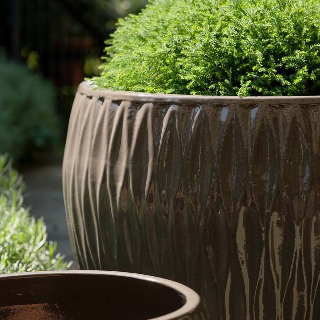 Campania Harlequin Glazed Planter Nested Set of 5