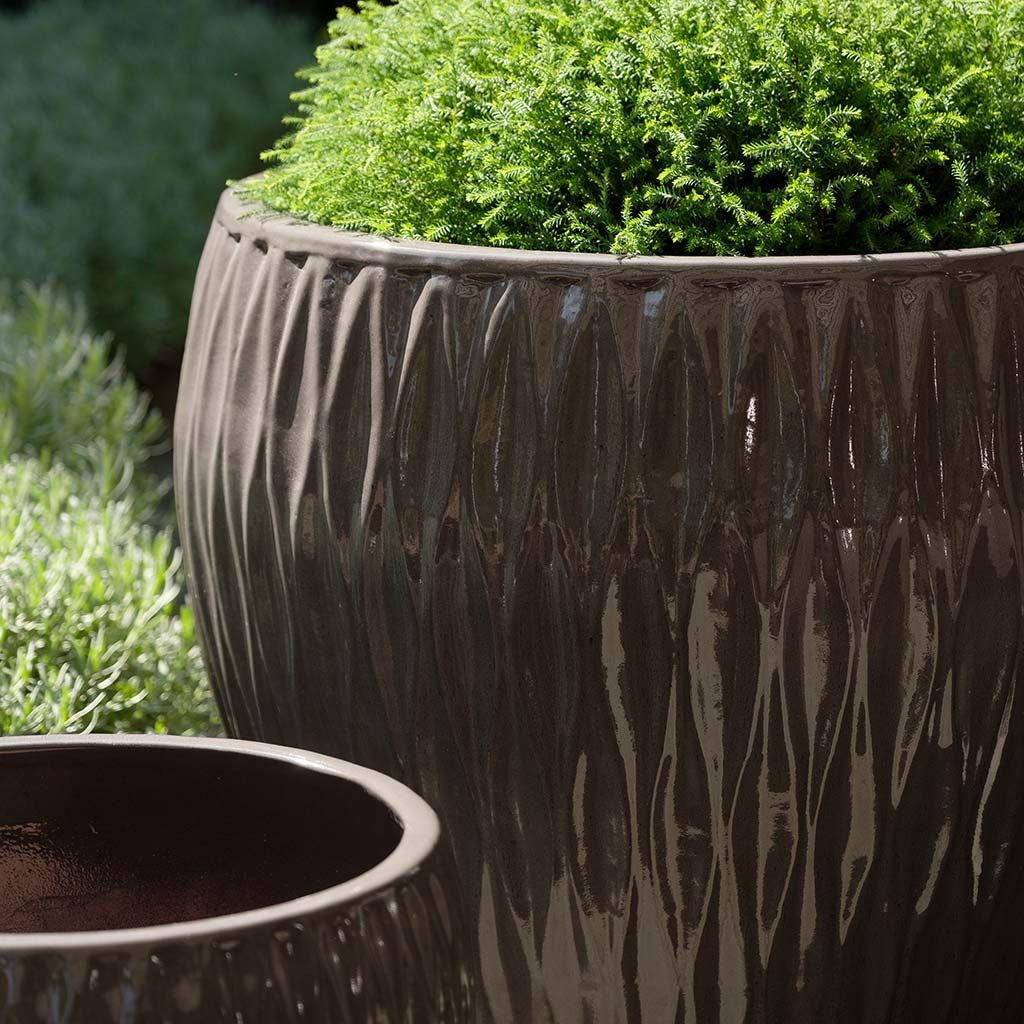 Campania Harlequin Glazed Planter Nested Set of 5