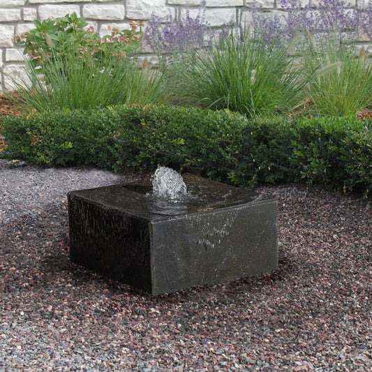 Blue Thumb Black Basalt Cuboid "Heiho" Fountain - Complete Kit