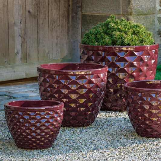 Campania Honeycomb Planter Nested Set of 4 | Glazed Collection