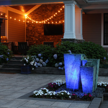 Blue Thumb Triple Round Brass Urn Fountain - Complete Kit