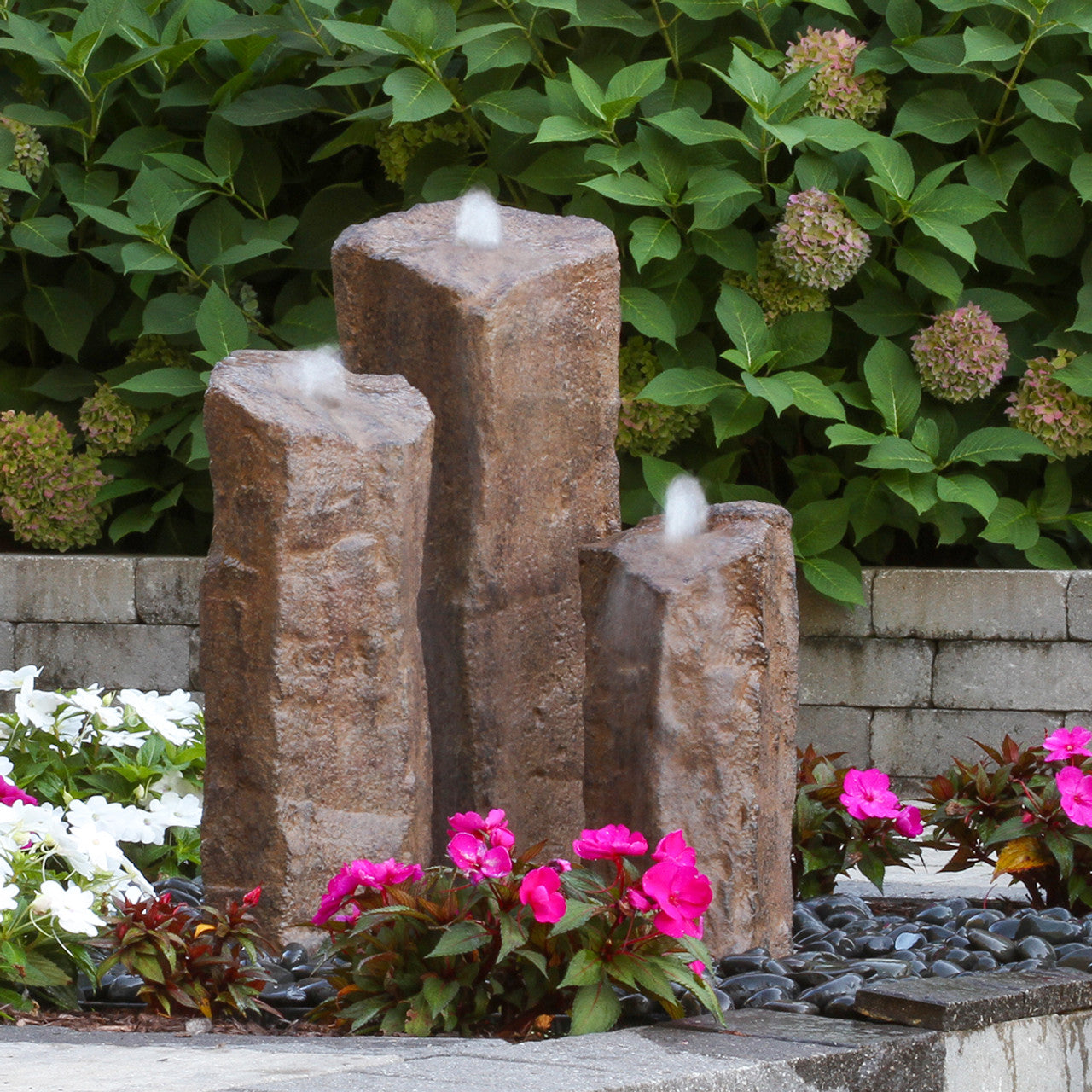 Blue Thumb Rustic Basalt 3-Column Fountain - Complete Kit