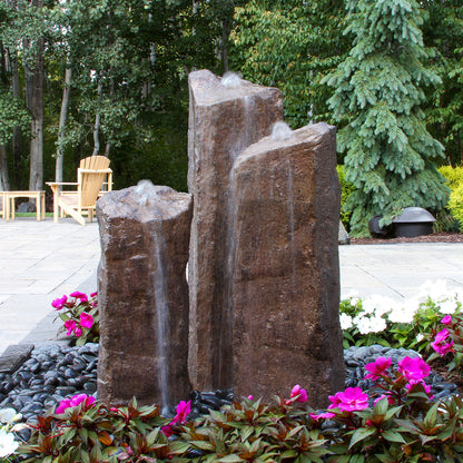 Blue Thumb Rustic Basalt 3-Column Fountain - Complete Kit