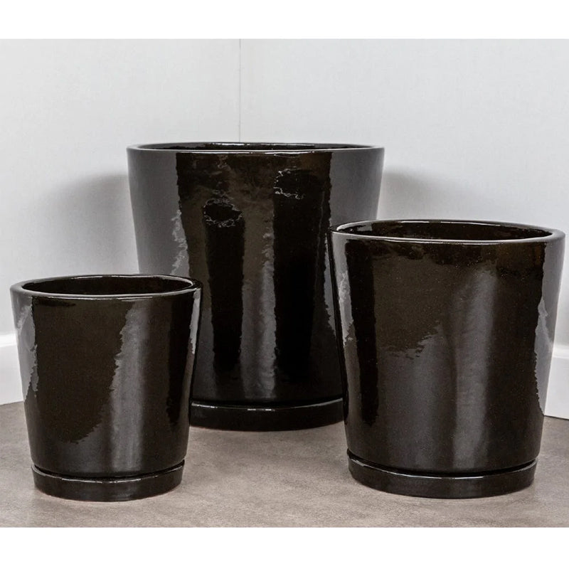Campania I/O Tapered Cylinder Planters Set of 3 | Glazed Terra Cotta