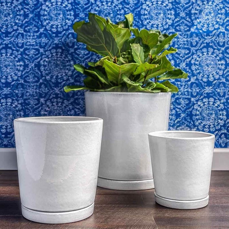 Campania I/O Tapered Cylinder Planters Set of 3 | Glazed Terra Cotta