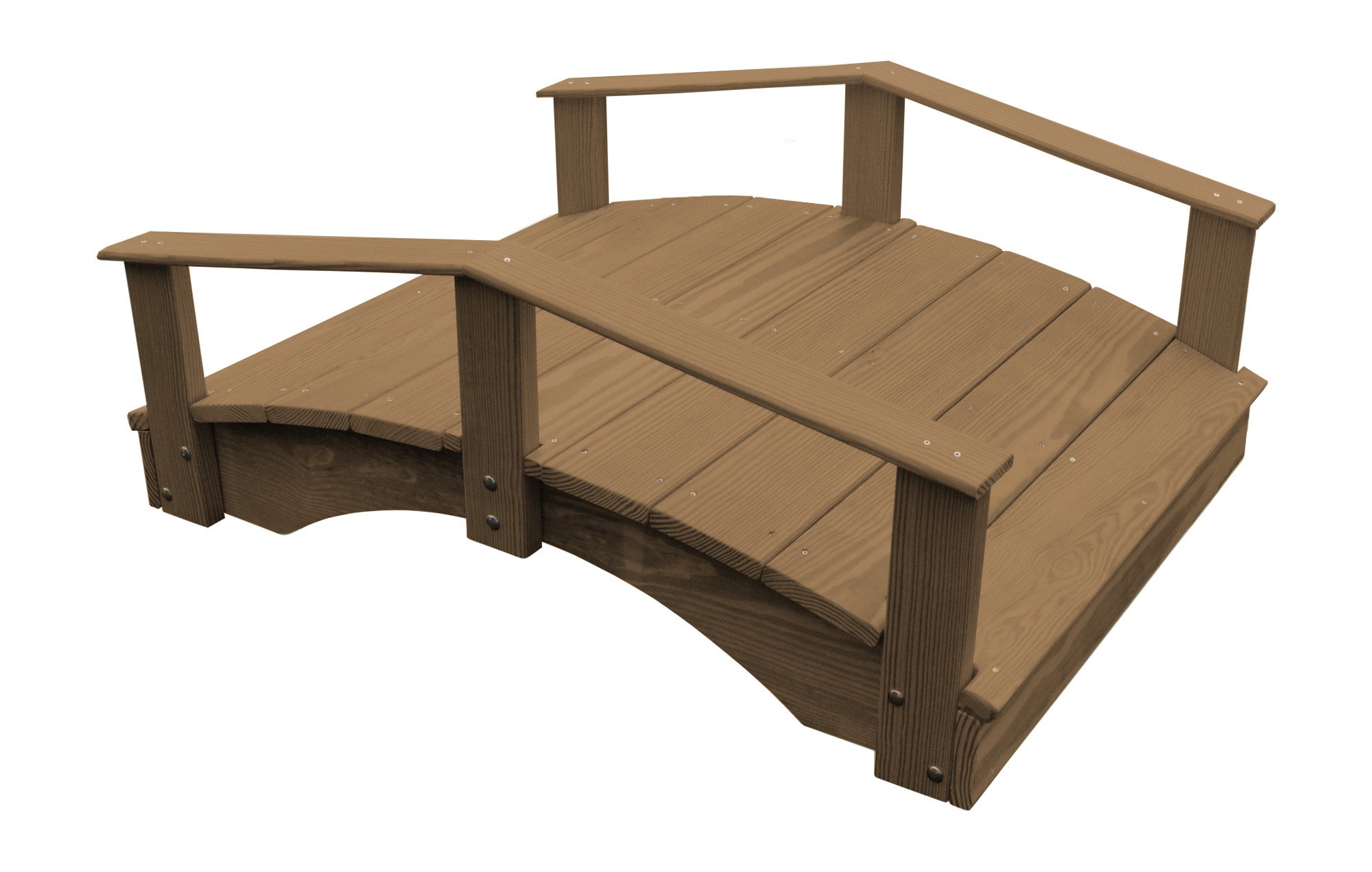 A&L Furniture Co. Western Red Cedar 3' x 4' Oriental Garden Bridge