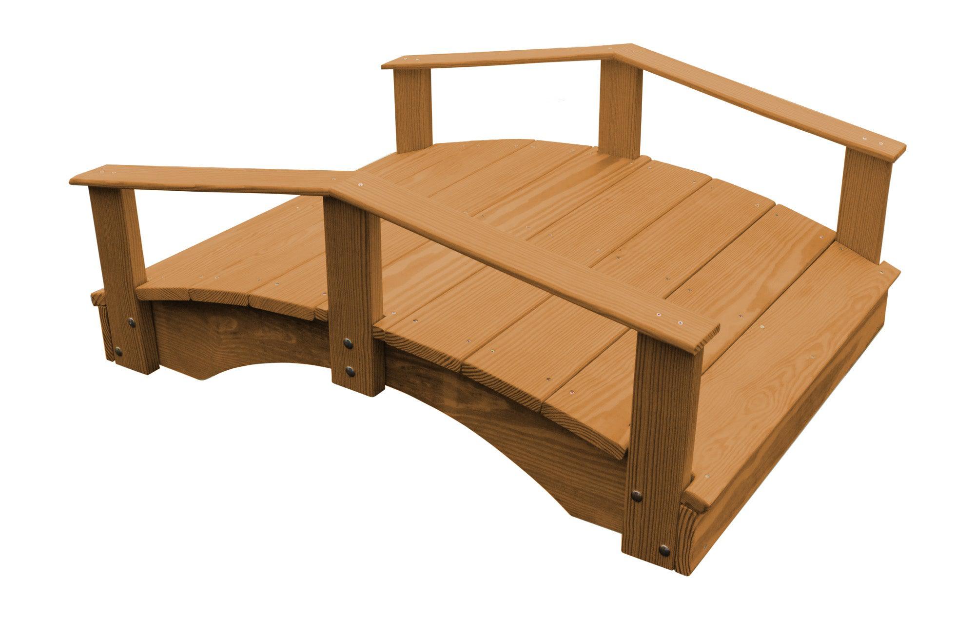 A&L Furniture Co. Western Red Cedar 3' x 4' Oriental Garden Bridge