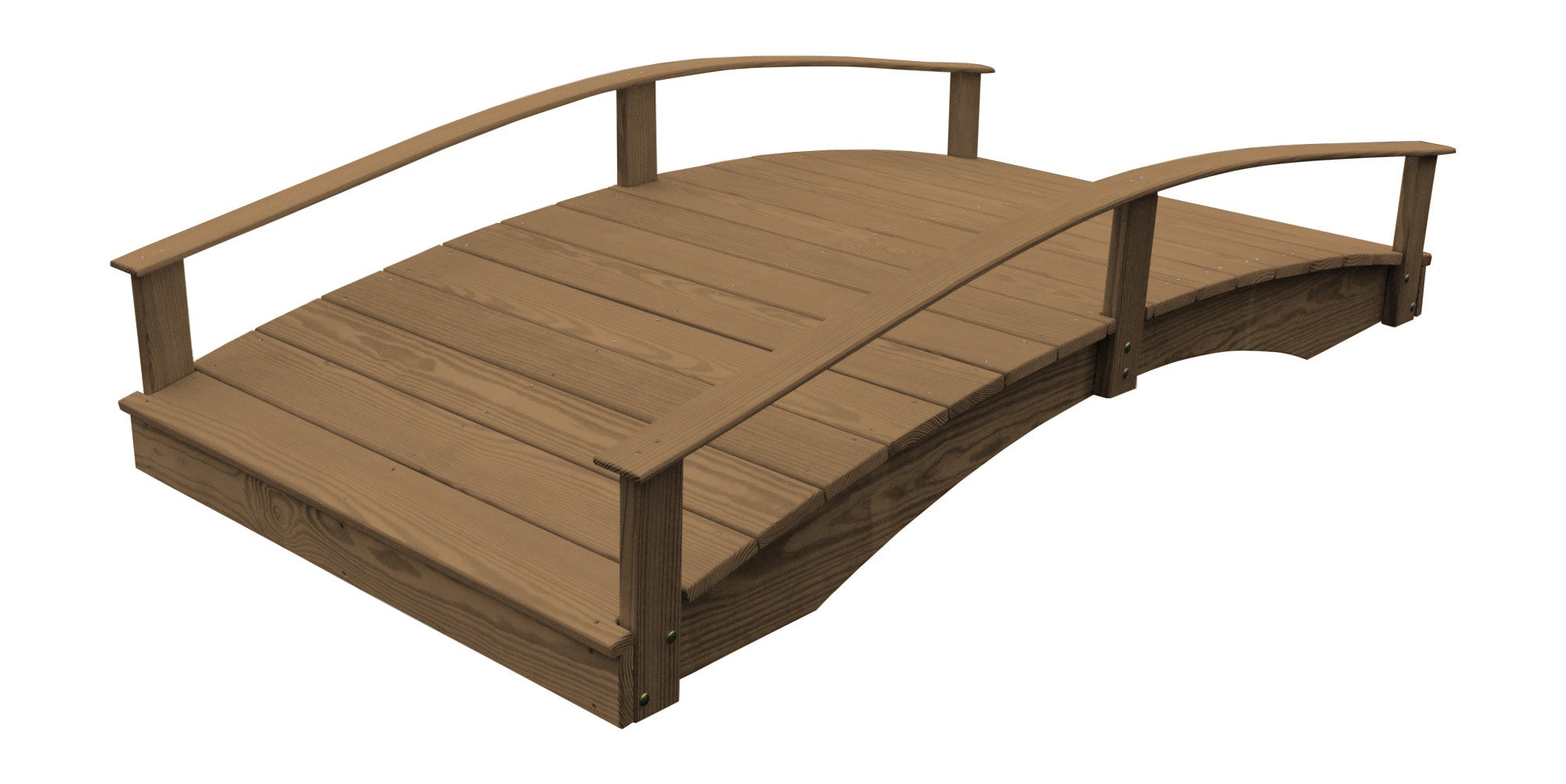 A&L Furniture Co. Western Red Cedar 4' x 8' Oriental Garden Bridge