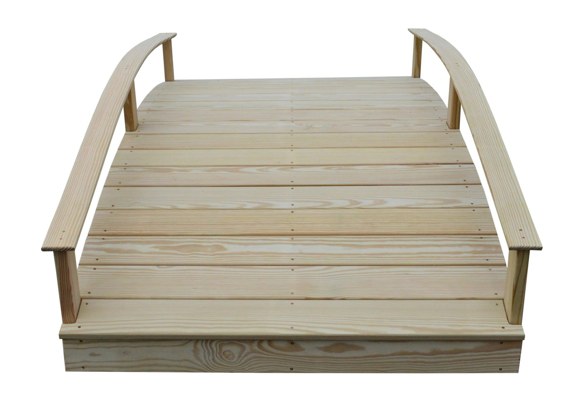 A&L Furniture Co. Western Red Cedar 4' x 8' Oriental Garden Bridge