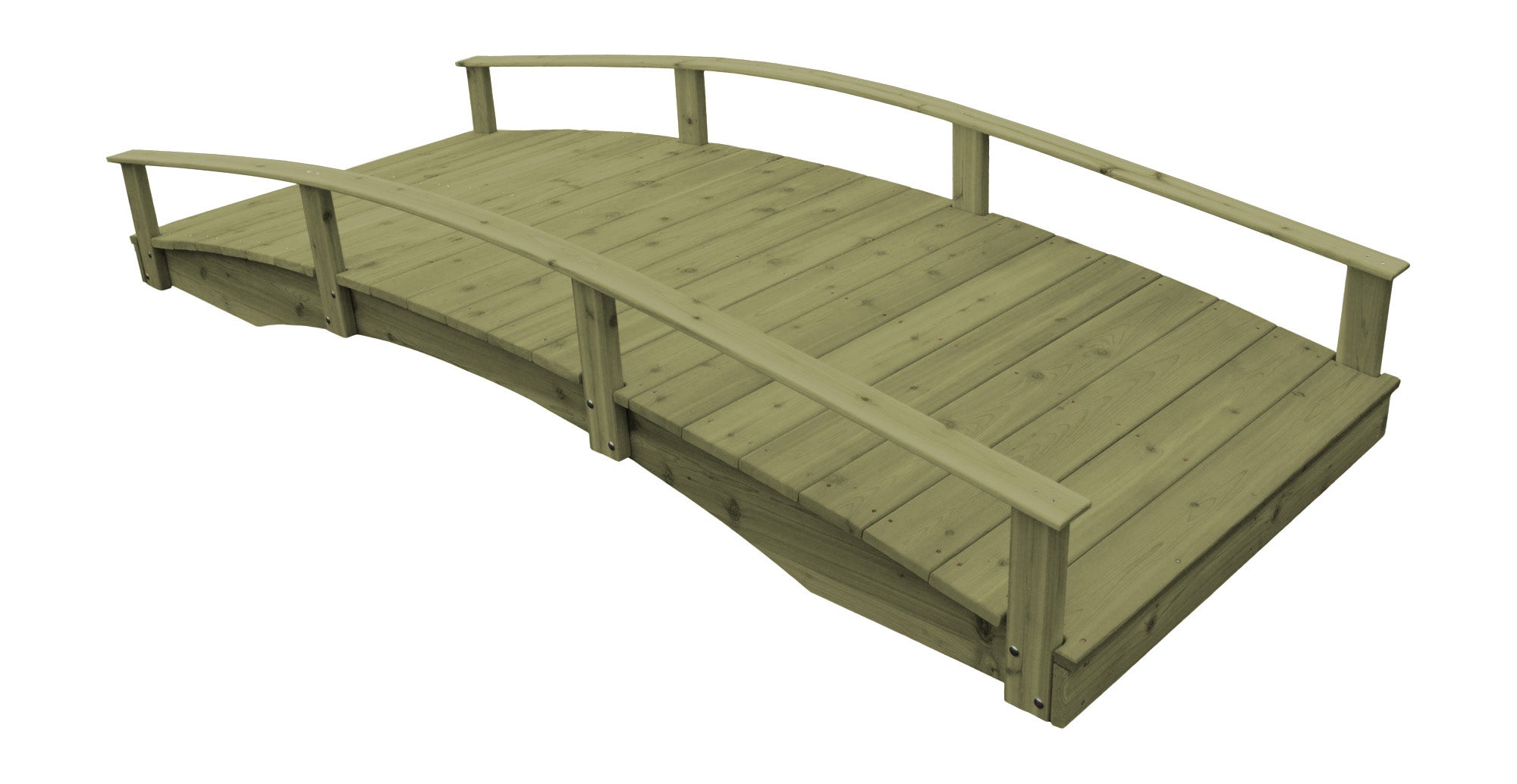 A&L Furniture Co. Western Red Cedar 4' x 10' Oriental Garden Bridge