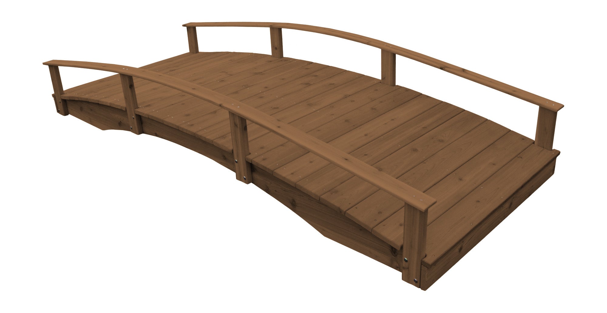 A&L Furniture Co. Western Red Cedar 4' x 12' Oriental Garden Bridge