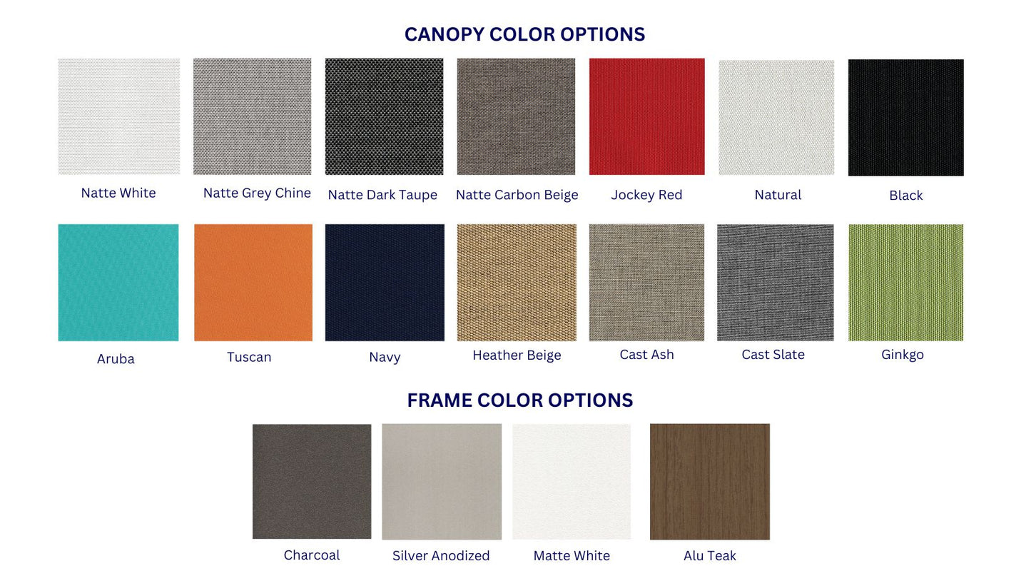 Jardinico JCP-101 Centerpost 7.5' Square Umbrella