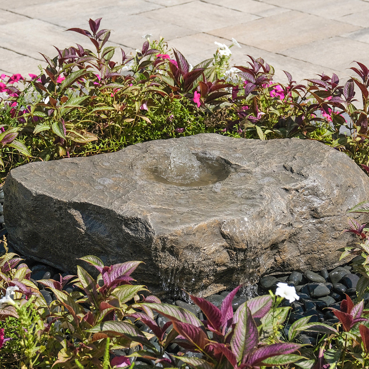 Blue Thumb Large Bird Bath GFRC Boulder Fountain - Complete Kit