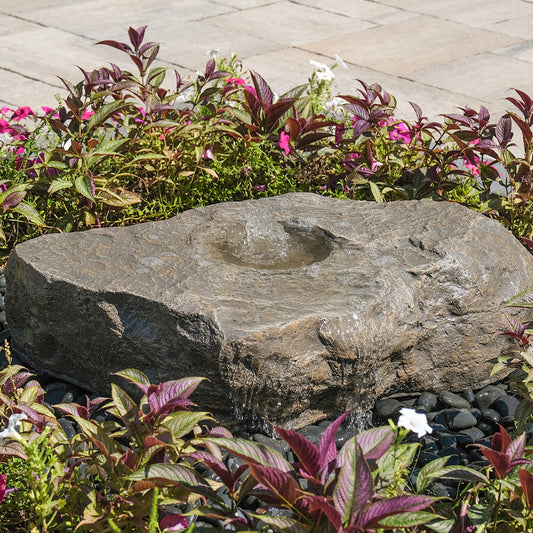 Blue Thumb Large Bird Bath GFRC Boulder Fountain - Complete Kit
