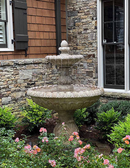 Fiore Stone 2 Tier International Fountain in Cast Stone - LG153-F