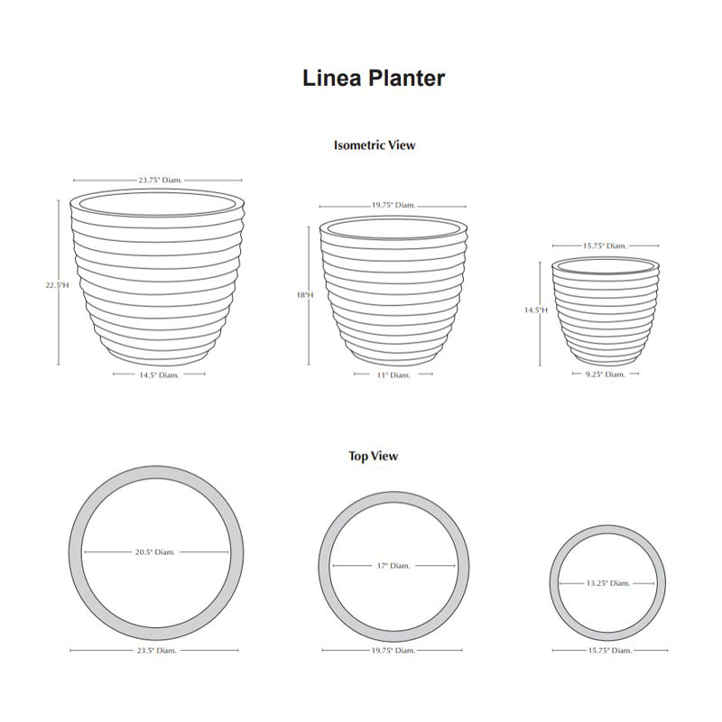 Campania Linea Planter Set of 3 | Glazed and Terra Cotta Collection