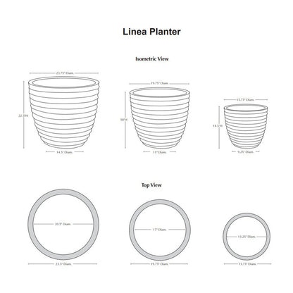 Campania Linea Planter Set of 3 | Glazed and Terra Cotta Collection