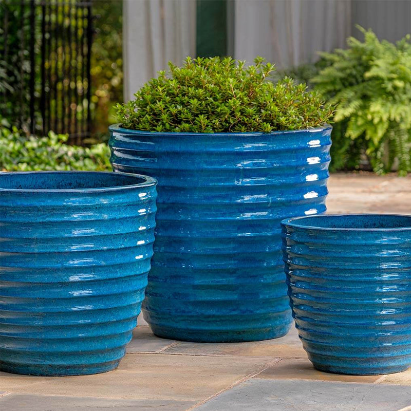 Campania Linea Planter Set of 3 | Glazed and Terra Cotta Collection