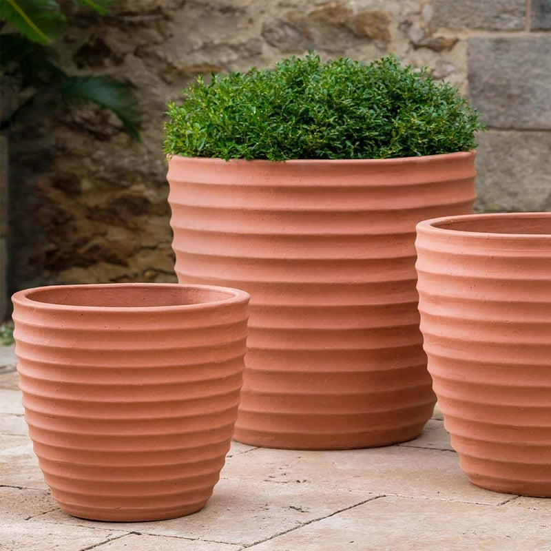 Campania Linea Planter Set of 3 | Glazed and Terra Cotta Collection
