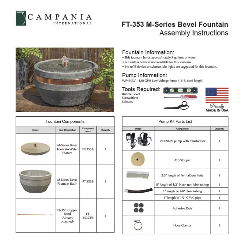 Campania International M-Series Bevel Fountain