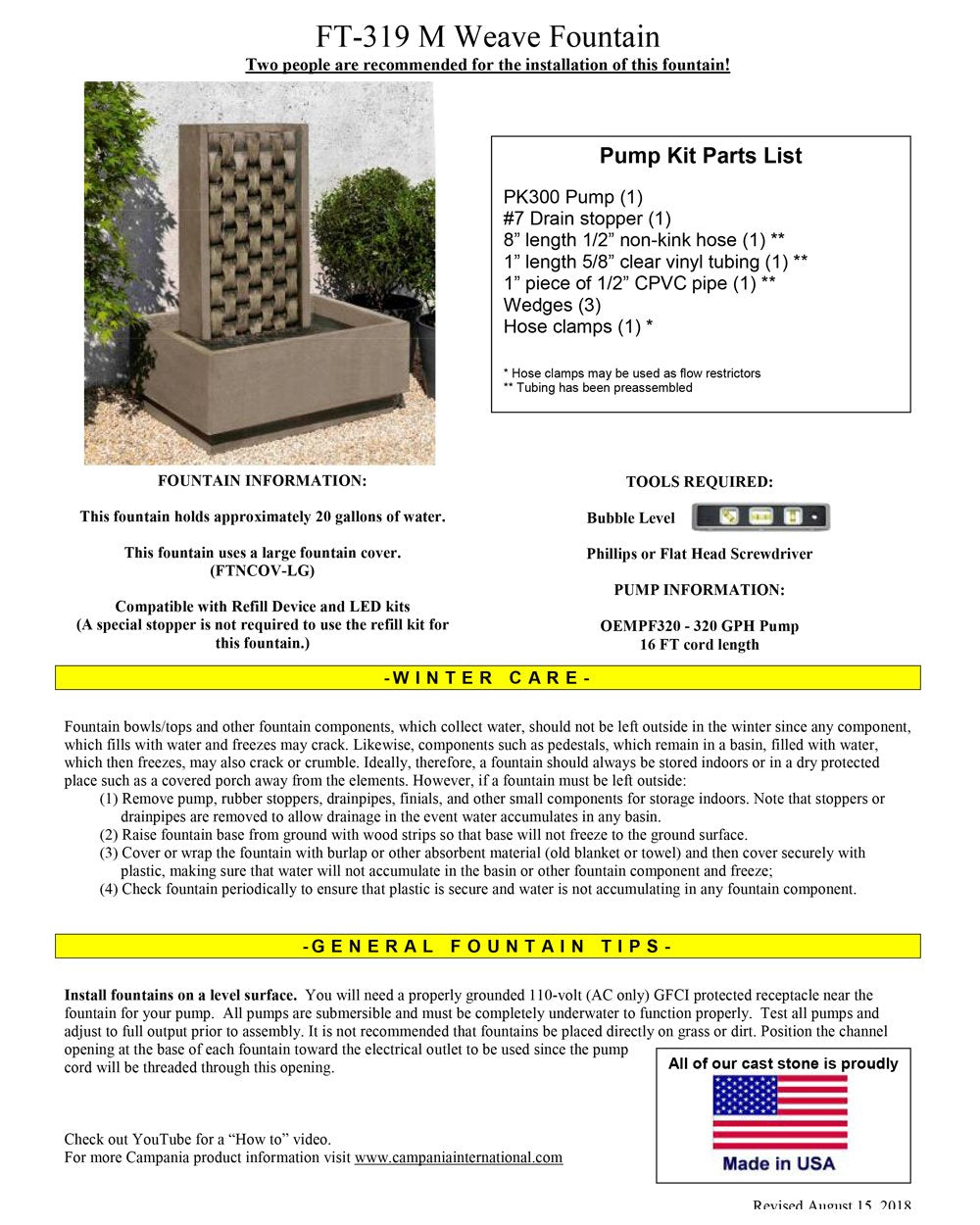 Campania International M Weave Fountain