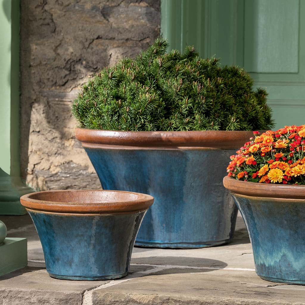 Campania Enfield Glazed Terra Cotta Planter - Nested Set of 3