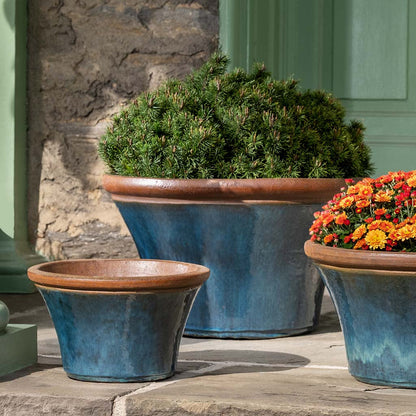 Campania Enfield Glazed Terra Cotta Planter - Nested Set of 3