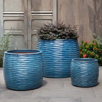 Campania Montauk Planter Tall  Nested Set of 3 | Glazed Collection
