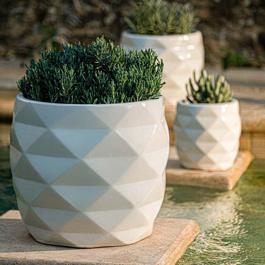Campania Origami Glazed Planter Nested Set of 3