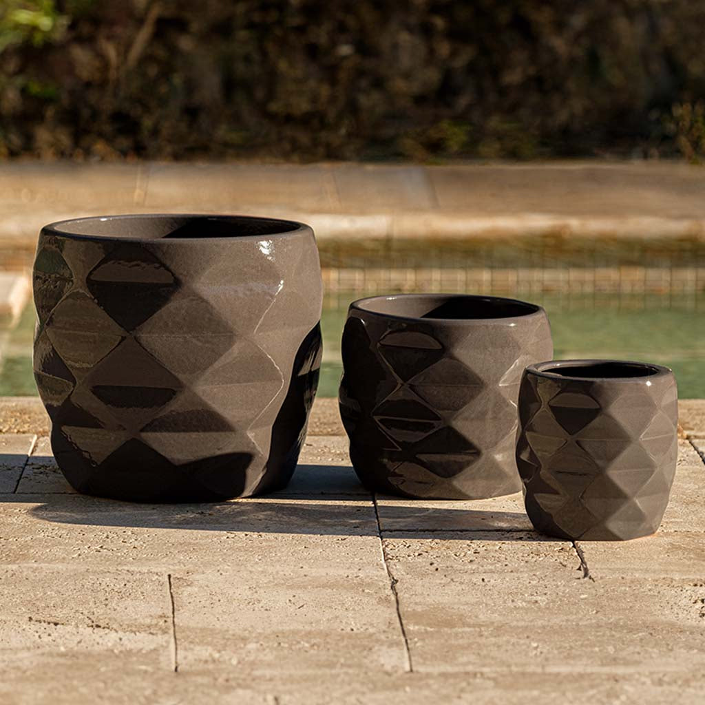 Campania Origami Glazed Planter Nested Set of 3