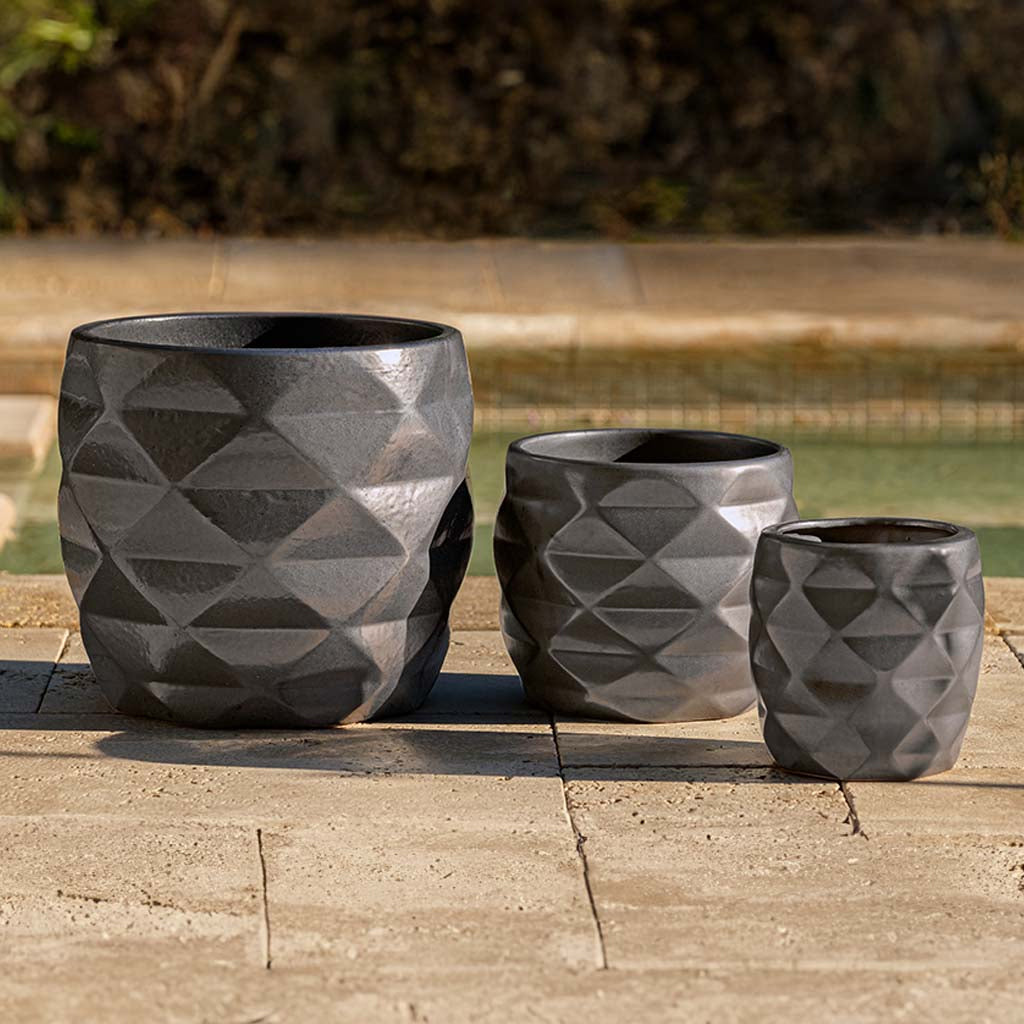 Campania Origami Glazed Planter Nested Set of 3