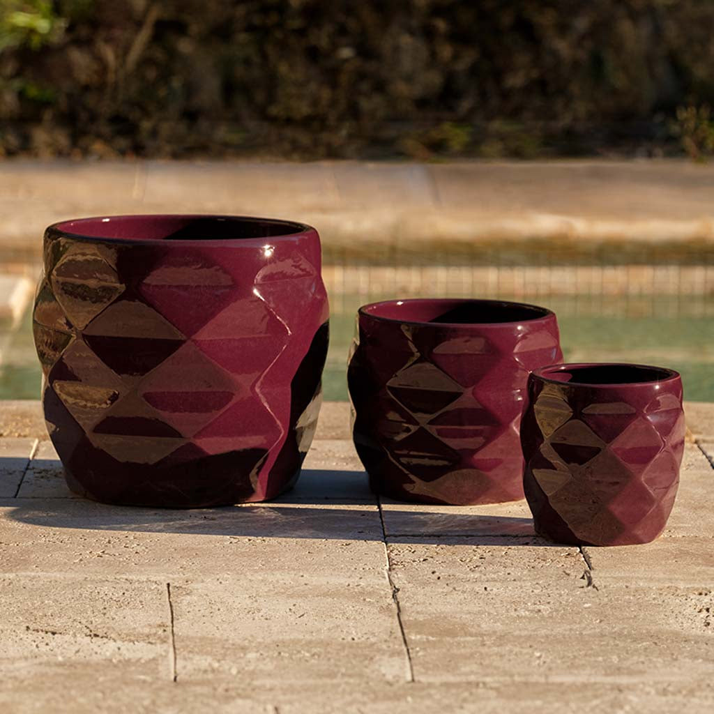 Campania Origami Glazed Planter Nested Set of 3