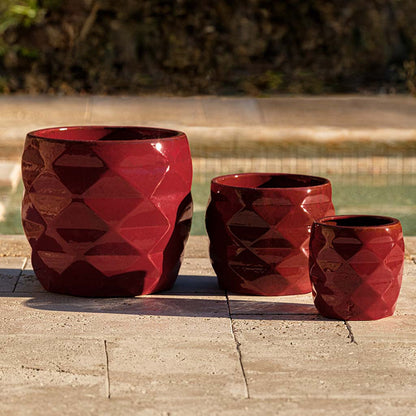 Campania Origami Glazed Planter Nested Set of 3