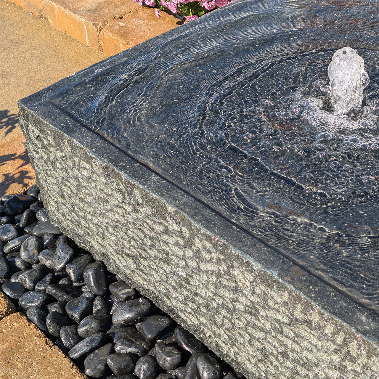 Blue Thumb Basalt "Yoshida" Fountain & Pooling Block - Complete Kit