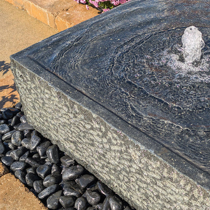 Blue Thumb Basalt "Yoshida" Fountain & Pooling Block - Complete Kit