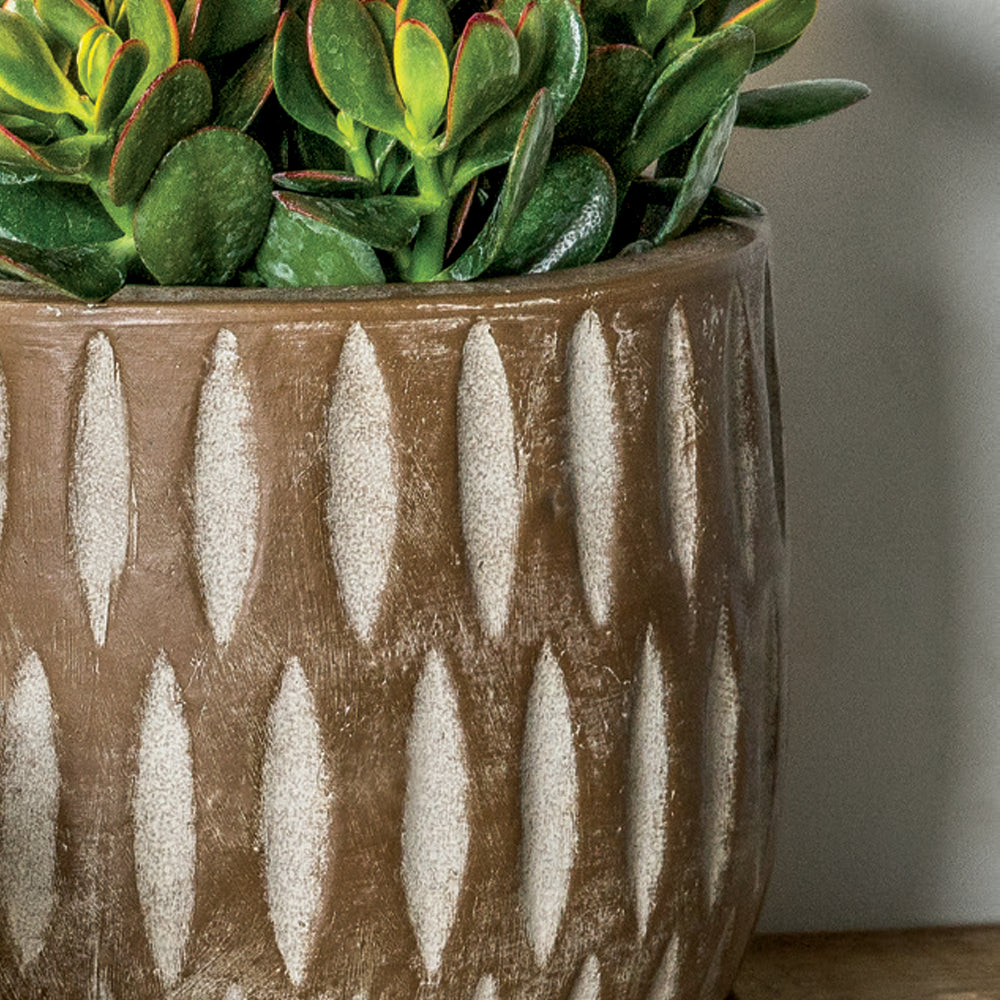 Campania Parabola Large Round  | Cold Painted Terra Cotta Planter