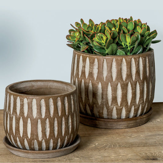 Campania Parabola Large Round  | Cold Painted Terra Cotta Planter