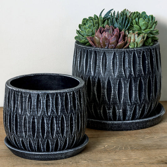 Campania Parabola Large Round  | Cold Painted Terra Cotta Planter
