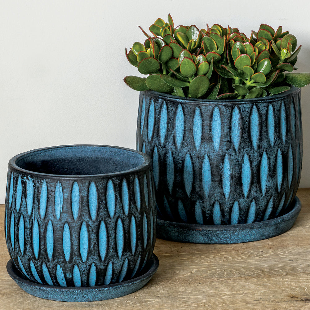 Campania Parabola Large Round  | Cold Painted Terra Cotta Planter