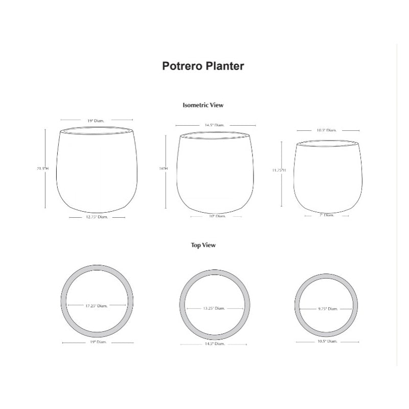Campania Potrero Planter Nested Set of 3 | Glazed Collection