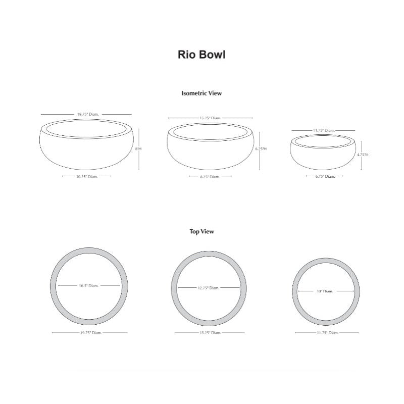 Campania Rio Bowl in Nested Set of 3 | Fiber Cement Collection