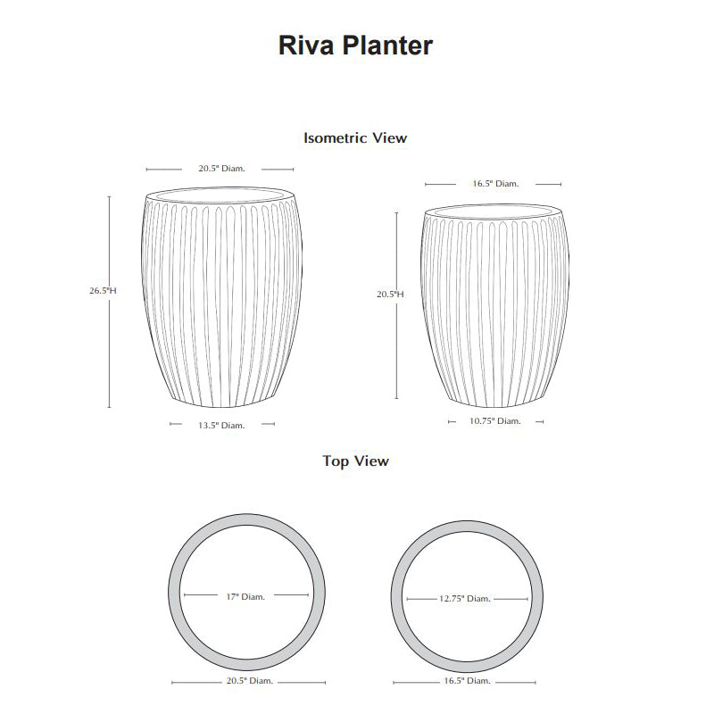 Campania Riva Planter Nested Set of 2 | Glazed Collection